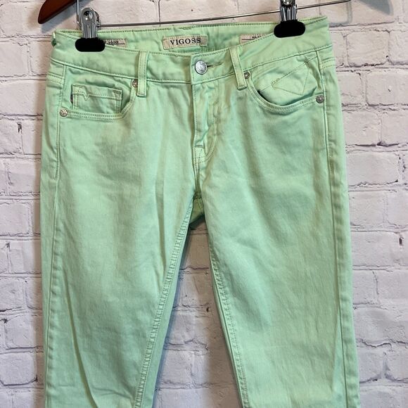 Vigoss Jeans Womens size 25 Green The Jagger Super Skinny Stretch - Picture 1 of 15